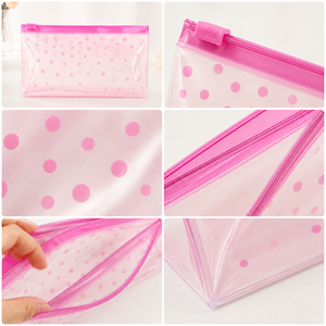 Bolsa de Plástico Transparente Rosa Brillante Personalizada, Biodegradable, con Cierre, para Empacar Trajes de Baño, Bikinis y Ropa de Playa - Product Image 5