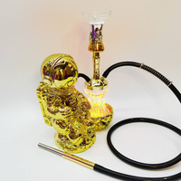 Chicha moderne en résine plastique en forme d'astronaute arabe, design luxueux pour salon et bar, avec lumière LED, utilisation en extérieur