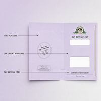 Carpeta de Presentación de Impuestos A4 con Logotipo Personalizado, Papel con Estampado en Relieve y Grabado en Lámina para Empresas de Preparación de Impuestos CPA