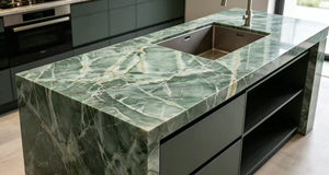 Encimeras de Cuarzo Da Vinci Ecológicas de Lujo, Color Verde Esmeralda Botánica Natural de Brasil, para Cocina, Comedor y Baño - Product Image 2