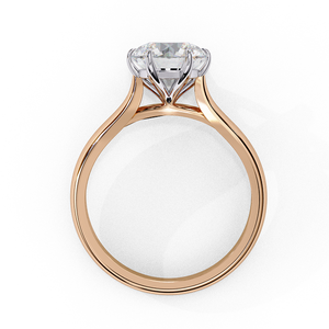 Bague en or rose sertie de diamants pour femme, design classique et élégant, bijou tendance pour tous les jours, finition brillante, idée cadeau. - Product Image 3