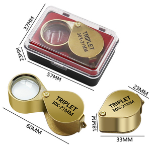 Lente d'Ingrandimento per Gioielli 30x21mm, Strumento per Orafi, Lente Pieghevole Tripla per Diamanti con Lente in Vetro - Product Image 6