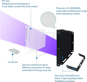 Nhẹ Lũ Lụt Ánh Sáng 20W 50W 395nm UV Ánh Sáng Màu Đen LED Huỳnh Quang Phát Hiện Ánh Sáng Sân Khấu UV Shadowless Keo Chữa Đèn - Product Image 3