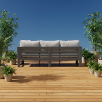 Canapé d'extérieur 3 places écologique, résistant aux UV toutes saisons, pour villa, cour, patio, jardin, salon, ensemble de meubles durables