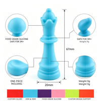 Anneau de dentition personnalisé en silicone pour bébé, motif Roi d'échecs, en silicone de qualité alimentaire, jouet de dentition pour bébé, couleur personnalisée OEM, sans BPA, pour nourrissons