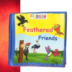 Libro de tela KIDOGEN Feathered Friends para niños |   Libro de aprendizaje sobre aves |   Libro de nombres e identificación de aves - Product Image 1
