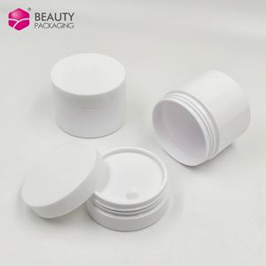 50 मिलीलीटर 100 मिली 150 मिली 200 मिली 300 एमएल 250 मिली 500 मिली पालतू जानवर 68 मिमी सफेद ढक्कन के साथ सफेद प्लास्टिक जार - Product Image 6