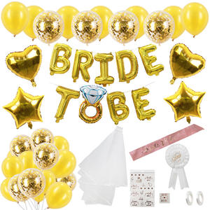 Enterrement de vie de jeune fille européenne et américaine, voile de mariage, ballon, costume de mariée, bandoulière, sangle d'étiquette - Product Image 2