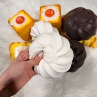 Jouet Squishy en Rouleau Fleur Blanche en PU à Rebond Lent, Simulation Alimentaire, Anti-Stress, Jouet Fidget, Vente en Gros