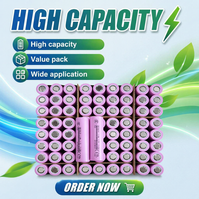 Hyl IMR 18650 Rechargeable Li Ion Cell NMC Cathode 3.7V 2600mAh 3500mAh 1500 Cycles -30C +80C 45g E Bike Battery
