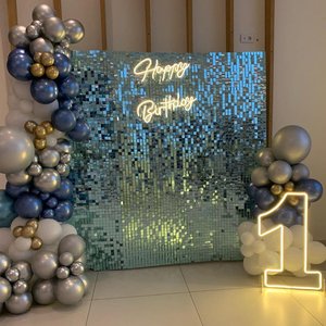 Phông Nền Đám Cưới Ngoài Trời Phông Nền Lấp Lánh Màu Vàng Hồng Ánh Kim Sa Treo Tường Sàn Nhảy - Product Image 1