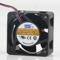 Ventilateur de refroidissement AVC 5V 24V 48V DC 12V 0.20A AC EC 4020 40X40X20MM 4CM à double roulement à billes pour serveur 1U, mesure de vitesse de l'alimentation du CPU DS04020B12H