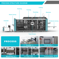 Machine de thermoformage plastique entièrement automatique sous vide pour la production de plaques, gobelets, bols, barquettes à œufs et barquettes de semis en plastique