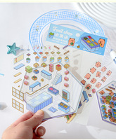 4pcs 3D Sticker Scene Set, DIY 3D House Stickers, Sticker Scenes for Adults Kids Gifts to Make Own Mini Room Sticker Book diy