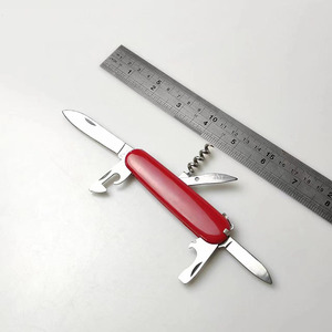 Nhà Máy Bán Hàng Trực Tiếp Thép Không Gỉ Đa-Chức Năng Cho Túi Dao Nhựa Màu Đỏ Xử Lý DIY OEM Tùy Chỉnh 2 Lưỡi Ngoài Trời - Product Image 5