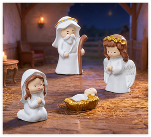 Figurines religieuses miniatures en résine, ensemble de crèche de Noël, sculpture de l'ange bébé Jésus, fée avec ailes, personnage, jouet pour enfant, cadeau - Product Image 4
