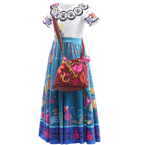 2022 Mädchen Kurzarm Encanto TV-Film Mirabelle Cosplay Kostüm Halloween Weihnachten Kinder Mädchenkleider Encanto Kleid - Product Image 4