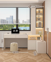 Bureau d'angle en bois massif avec étagère intégrée, poste de travail moderne, unité de rangement multifonction pour le bureau à domicile, design ergonomique