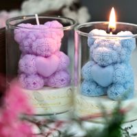 Sojawachs-Aromatherapie Herzförmige Bären-Tasse Duftkerze für Valentinstag, Erntedankfest, Hochzeiten & Feiertagsdekoration