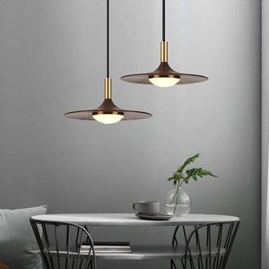 Luminaire suspendu de style japonais moderne pour chambre à coucher Minimaliste Créatif Café Bar Comptoir Bois massif UFO Luminaire de table à manger - Product Image 6