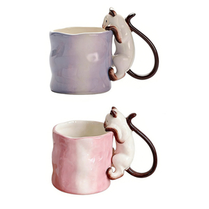 Nouvelles tasses à café en céramique 3D créatives et personnalisées avec motif de chat mignon, tasses en céramique avec poignée en forme d'<span class=keywords><strong>animal</strong></span> pour la maison et les cadeaux d'amis - Product Image 1
