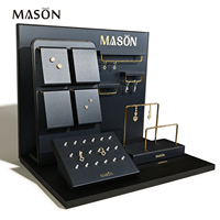 Boîte de rangement pour boucles d'oreilles en cuir grainé Mason, présentoir à bijoux personnalisé pour boutique