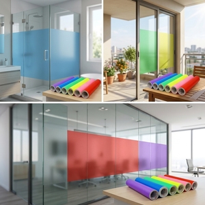 Adesivi in Vetro Colorato Impermeabili Autoadesivi, Decorazioni <span class=keywords><strong>per</strong></span> <span class=keywords><strong>Porte</strong></span> in Vetro - Product Image 1