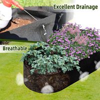 Sacs de culture surélevés en tissu pour jardin, grands bacs ovales pour légumes, pommes de terre, fleurs, tomates, sac de plantation à 2 compartiments