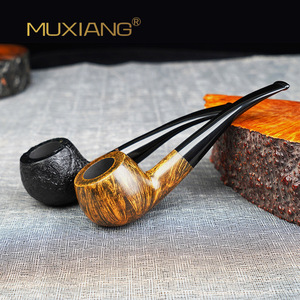 Muxiang Briarwood Smoking Pipe Bent Shape 9mm Tenon Joint Handmade Tobacco Pipe Solid Wood Pipe - Product Image 1