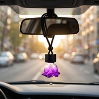 Bouteille de parfum pour voiture en verre suspendue, vide, réutilisable, anti-fuite, 6 ml, pour huiles essentielles – Meilleure vente