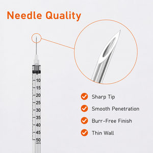 <span class=keywords><strong>Jeringa</strong></span> de Insulina Desechable Certificada para Seguridad en Fábrica, 0.5mL 31G 6mm 8mm, Esterilizada con EO, Venta al por Mayor, 100/Caja - Product Image 5