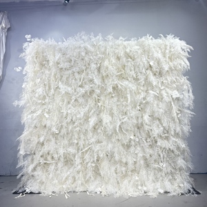 Weiße Hochzeits-Kunstblumenwand als Hintergrund für Hochzeitsdekoration - Product Image 1