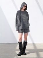Pull en cachemire pur à 100 % pour femme, tricot torsadé, coupe oversize, épais, chaud, hiver, doux, ample, long, style vintage