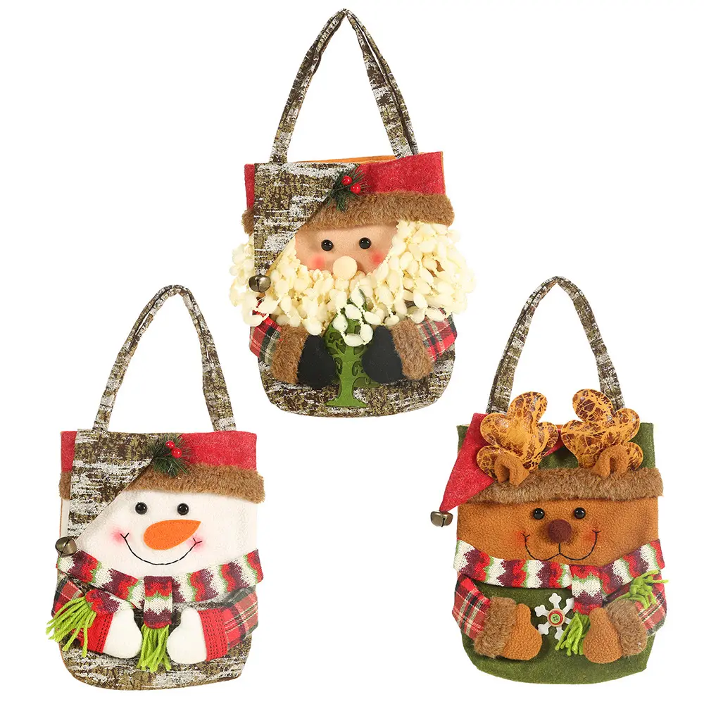 New Christmas decoration supplies bark gift bag creative three-dimensional old man snowman deer gift bag