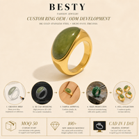 Bague Chevalière Cœur en Acier Inoxydable Plaqué Or avec Pierre, Étanche, Hypoallergénique, Poli Miroir, Bijou de Mariage Massif pour Femme, Vente en Gros