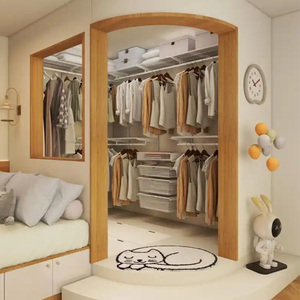 ตู้เสื้อผ้าไม้แข็งดีไซน์ยอดนิยมสไตล์โมเดิร์นมินิมอลโต๊ะสไตล์ยุโรป - Product Image 5