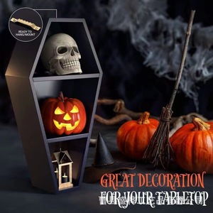 Coffin Shaped Display <b>Shelf</b> Halloween Decor Storage Rack <b>Wall</b> <b>Mount</b> Irregular Shape Multipurpose Standing Type - Product Image 4