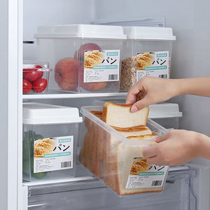 Contenitore per Pane Quadrato Trasparente Bestseller, Scatola in <span class=keywords><strong>Plastica</strong></span> per Conservazione Cereali con Coperchio Sigillato, Contenitore per Pane da Cucina - Product Image 1