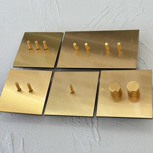Interruptor de Pared Dorado con Regulador de Intensidad, Acero Inoxidable 86, UE 10A, Universal, 1 Grupo, Doble Polo, Enchufe Retro, Moderno, para Hogar y Oficina - Product Image 1