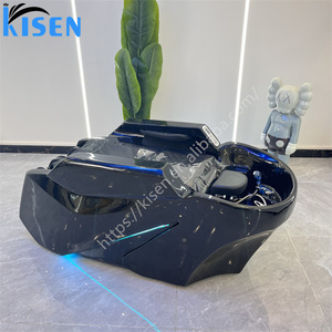 Fauteuil de massage électrique de luxe Kisen pour salon de coiffure et spa, avec table de lavage et vapeur pour thérapie capillaire - Product Image 6