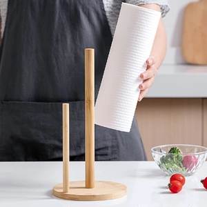 Portarotolo da <span class=keywords><strong>cucina</strong></span> in bambù per la casa, supporto da terra per rotoli di carta assorbente - Product Image 3