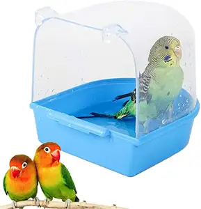 Kingtale Boîte de bain pour perroquets Accessoire pour cage à oiseaux Mode Cages solides pour animaux de compagnie Nid d'oiseau Boîte en plastique