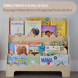 Libreria per bambini con bordo smerlato arrotondato di sicurezza a 3 livelli da 1 a 5 anni - Product Image 3