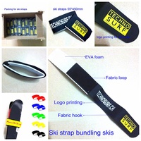 Sangle de ski réglable avec logo personnalisé, en nylon, avec fermeture auto-agrippante, pour équipement de sports d'hiver en plein air