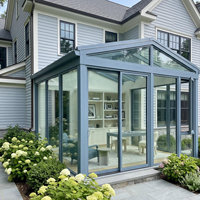 Véranda modulaire insonorisée et coupe-vent en verre, maison de jardin extérieure en aluminium, véranda triangulaire