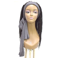 Nouveautés en gros : Perruque synthétique Kanekalon Afro avec bandeau, extension de cheveux, perruque naturelle, dreadlocks dures, fausses locks