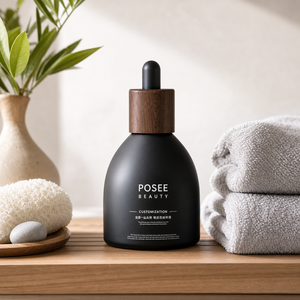 Flacon compte-gouttes carré en verre de luxe à base épaisse avec logo personnalisé, 30ml 50ml 100ml, fond transparent épaissi, flacon de sérum avec estampage doré - Product Image 4