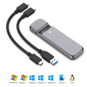 Sarung Hard Drive eksternal SSD M.2, kualitas tinggi paduan seng 10Gbps USB C 2230/2242/2260/2280 PCIe m-key - Product Image 2