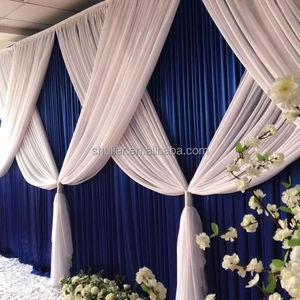 <span class=keywords><strong>Tenda</strong></span> personalizzata in seta blu reale e <span class=keywords><strong>lilla</strong></span> con paillettes frontali Swag pannello per drappi di scena per matrimonio sfondo per eventi - Product Image 5