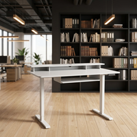 Bureau debout électrique à double niveau, réglable en hauteur, avec moteur unique inversé, résistant à l'eau et durable
